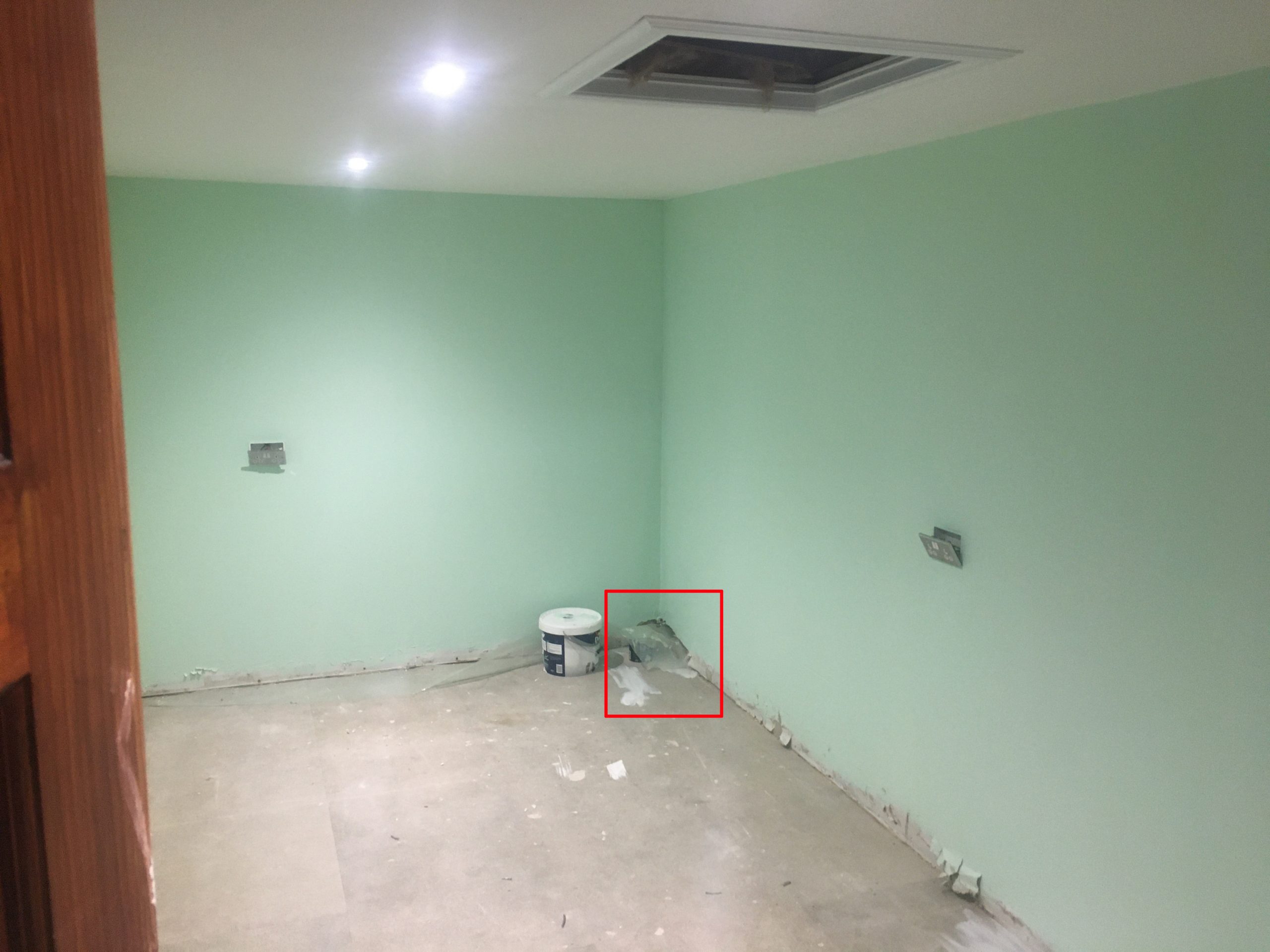 Bedroom wall after redecorating