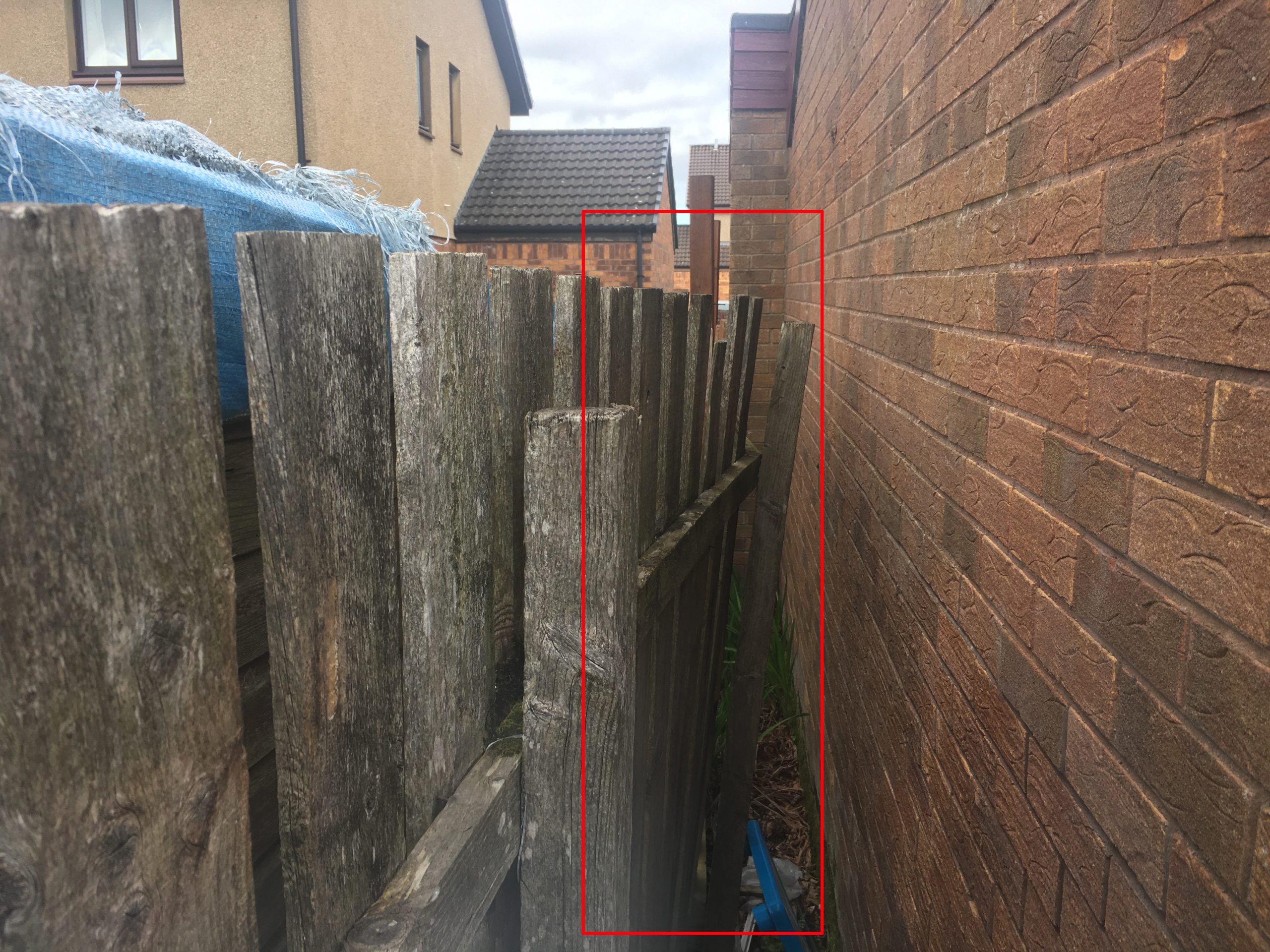 Broken boundary fence